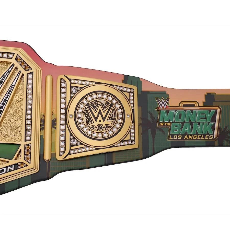 Money in the Bank 2025 Championship Belt – 2MM/4MM Brass Replica – WWE Style Adult Size – Custom Wrestling Title Belt – MITB Vegas
