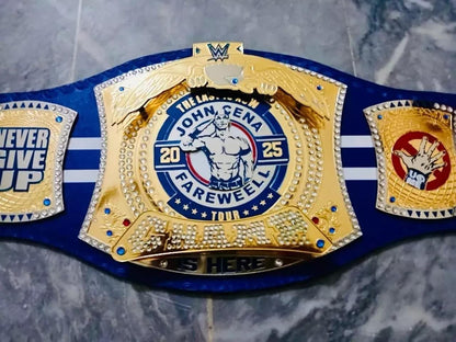 John Cena Farewell Tour 2025 Spinner Championship Replica Belt – Blue Strap | Title Belt 2mm/4mm Brass | LA Wrestling Fan Gift