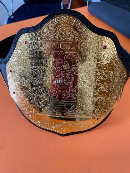 Big Gold World Heavyweight Wrestling Championship Belt –  2MM/ 4MM Adult Size Replica Title Belt | Style Collectible for Wrestling Fans