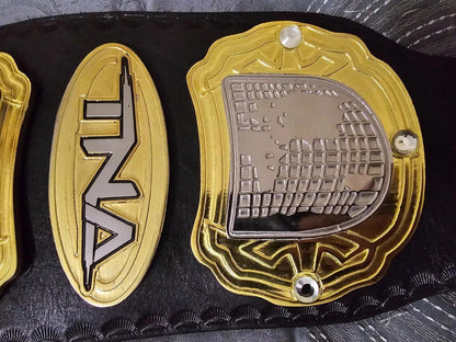 TNA World Heavyweight Championship Replica Belt | 2MM & 4MM Zinc Plates | Real Leather Strap | AJ Styles Tribute | Wrestling Fan Gift