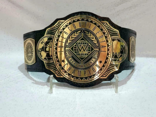 WWF Intercontinental Championship Replica Belt – 2MM & 4MM Brass Metal | Adult Size | Wrestling Title Belt | Genuine Leather Strap | Unisex