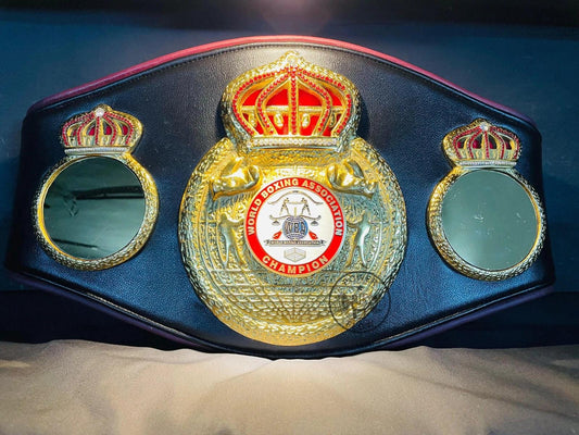 WBA Championship Boxing Belt | Handmade Custom Replica | 3D Metal Plates | Leather Strap | Adult Size Belt | Boxing Fan Gift