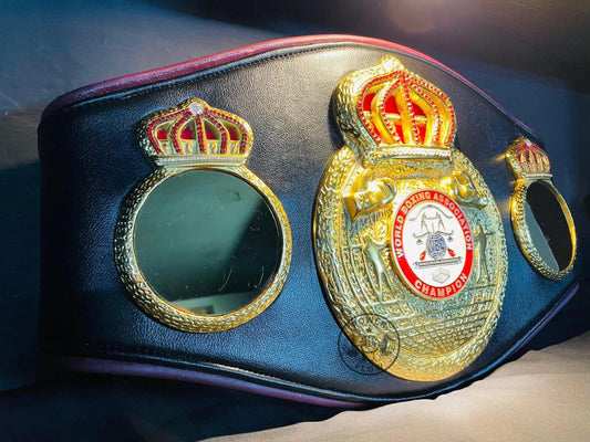 WBA Championship Boxing Belt | Handmade Custom Replica | 3D Metal Plates | Leather Strap | Adult Size Belt | Boxing Fan Gift