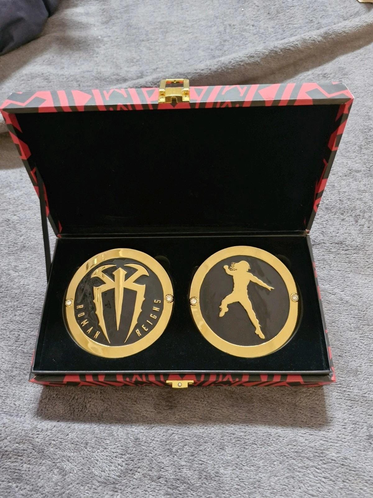 Roman Reigns Side Plates | Tribal Chief Championship Belt Plates | Replica Plate Set | Wrestling Gift | Adult Belt Accessories