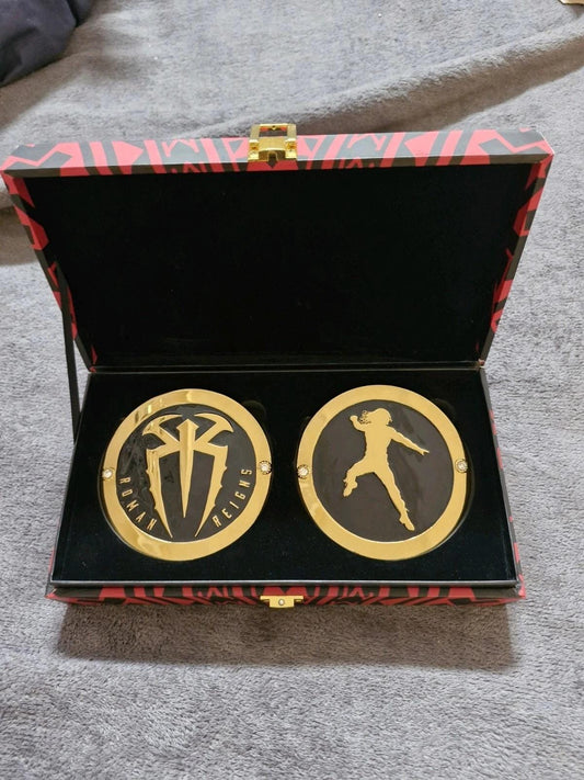 Roman Reigns Side Plates | Tribal Chief Championship Belt Plates | Replica Plate Set | Wrestling Gift | Adult Belt Accessories