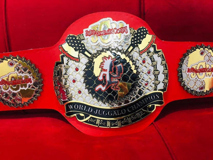 JCW World Juggalo Championship Belt | 2MM Zinc Plates | Adult Size Replica Wrestling Title | Real Leather Strap | Fan Gift Collectible