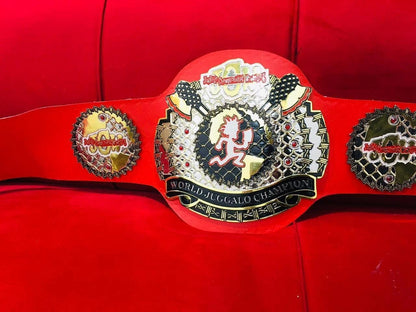 JCW World Juggalo Championship Belt | 2MM Zinc Plates | Adult Size Replica Wrestling Title | Real Leather Strap | Fan Gift Collectible