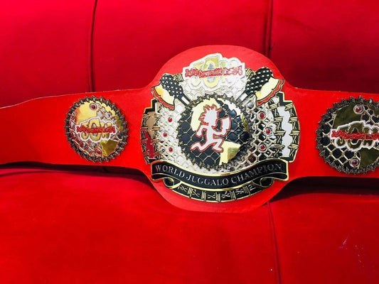 JCW World Juggalo Championship Belt | 2MM Zinc Plates | Adult Size Replica Wrestling Title | Real Leather Strap | Fan Gift Collectible