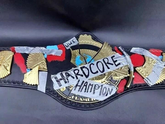 Hardcore Wrestling Championship Belt | 2MM 4MM Brass Plates | Real Leather Replica | Adult Size Title | Fan Gift Collectible