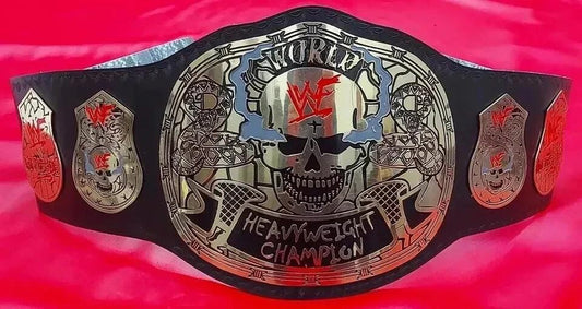 Smoking Skull Championship Replica Belt | 2mm 4mm Brass | Stone Cold Steve Austin WWF Title | Real Leather | Adult Size Wrestling Gift