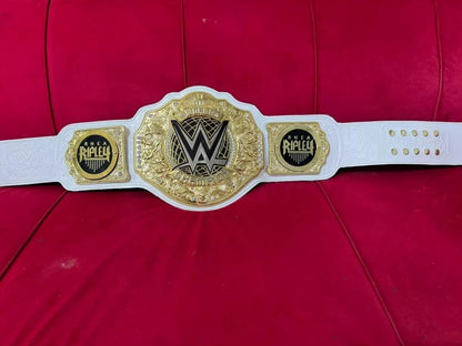 Women&#39;s World Heavyweight Championship Replica Belt | 6MM Casting | Rhea Ripley Side Plates | Real Leather Strap | Wrestling Gift