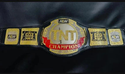 AEW TNT Championship Replica Belt | 2mm 4mm Brass Plates | Gold Black Wrestling Title | Adult Size Gift | Pro Wrestling Belt Fan Collectible