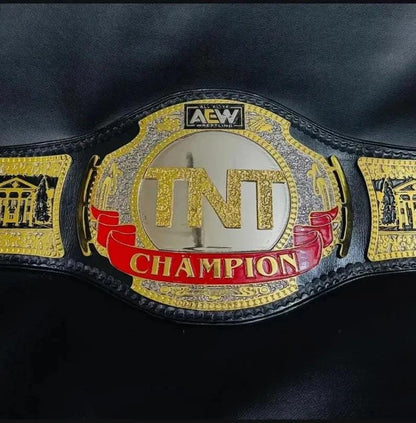 AEW TNT Championship Replica Belt | 2mm 4mm Brass Plates | Gold Black Wrestling Title | Adult Size Gift | Pro Wrestling Belt Fan Collectible