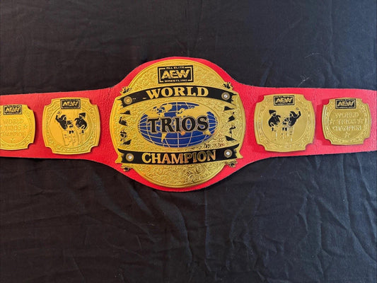 AEW Trios Championship Replica Belt | The Acclaimed Daddy Ass Pink Belt | 2MM 4MM Gold Plates | Scissor Me Wrestling Collectible