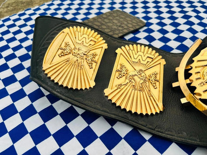 Winged Eagle Championship Belt | Replica Title | 10MM CNC Plates | 24K Gold Plated | Real Cowhide Leather | Jericho Style