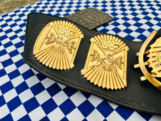 Winged Eagle Championship Belt | Replica Title | 10MM CNC Plates | 24K Gold Plated | Real Cowhide Leather | Jericho Style