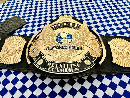 Winged Eagle Championship Belt | Replica Title | 10MM CNC Plates | 24K Gold Plated | Real Cowhide Leather | Jericho Style