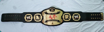 Tag Team Championship Belt | Replica 2MM 4MM Zinc Plates | Adult Size | Real Leather Strap | Wrestling Fan Gift