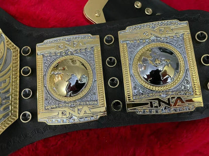 TNA World Heavyweight Championship Replica Belt | Jeff Hardy Inspired | 2MM 4MM Zinc | Real Leather Strap | Wrestling Fan Gift
