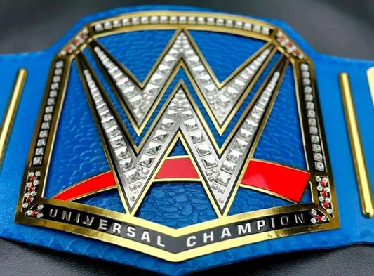 Blue Universal Championship Replica Title Belt Blue strap Wrestling Belt 2MM4MM Brass  Adult Size Fan Gift