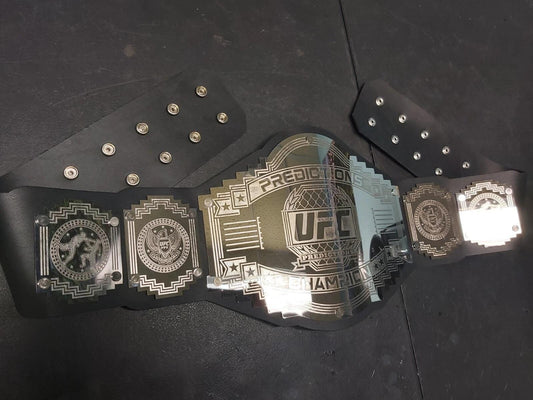 UFC Predictions Champion Belt | MMA Fantasy Title Belt | 2MM/4MM Steel Plates | Wrestling Trophy | Premium Strap | Adult Size