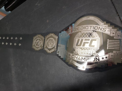UFC Predictions Champion Belt | MMA Fantasy Title Belt | 2MM/4MM Steel Plates | Wrestling Trophy | Premium Strap | Adult Size