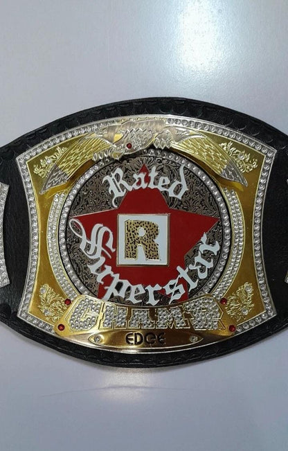 Edge Spinner Championship Belt | 2MM 4MM  Replica | World Heavyweight Title | Real Leather | Adult Size Wrestling Belt