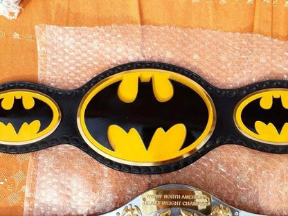 Batman Championship Replica Belt | Custom Brass Title | 2MM/4MM | Real Leather Strap | Superhero Wrestling Belt | Adult Size
