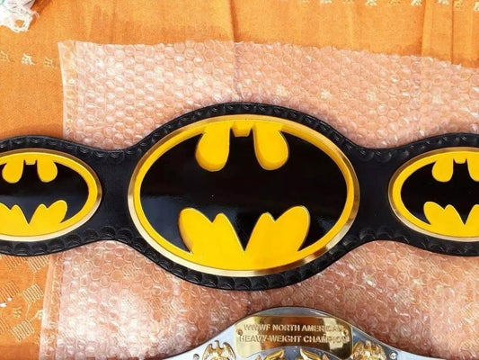 Batman Championship Replica Belt | Custom Brass Title | 2MM/4MM | Real Leather Strap | Superhero Wrestling Belt | Adult Size