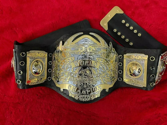 TNA World Heavyweight Championship Replica Belt | Jeff Hardy Inspired | 2MM 4MM Zinc | Real Leather Strap | Wrestling Fan Gift
