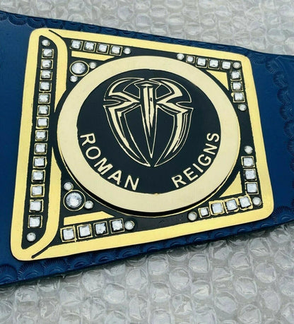 WWE Blue Universal Championship Replica Belt with Roman Reigns Side Plates