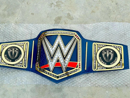 WWE Blue Universal Championship Replica Belt with Roman Reigns Side Plates