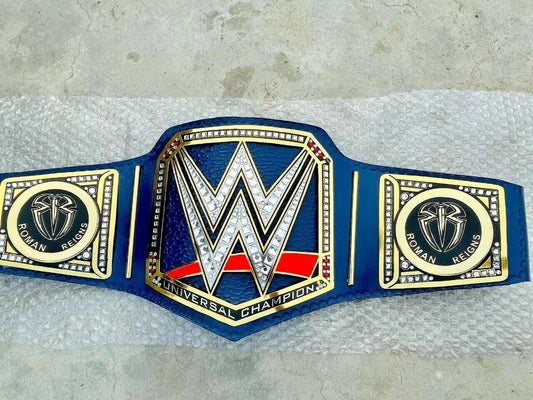 WWE Blue Universal Championship Replica Belt with Roman Reigns Side Plates