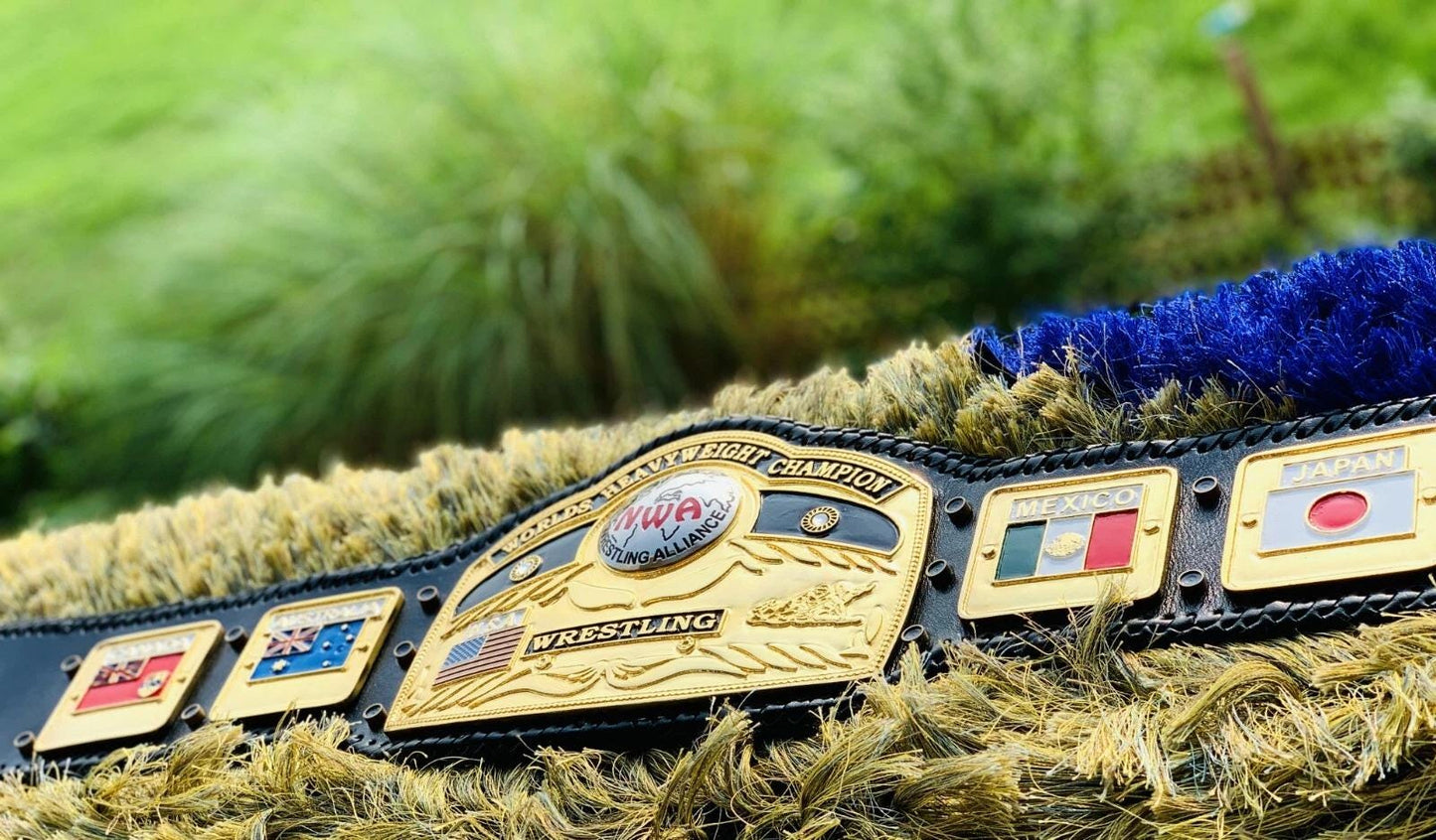 NWA Domed Globe World Heavyweight Wrestling Championship Replica Belt