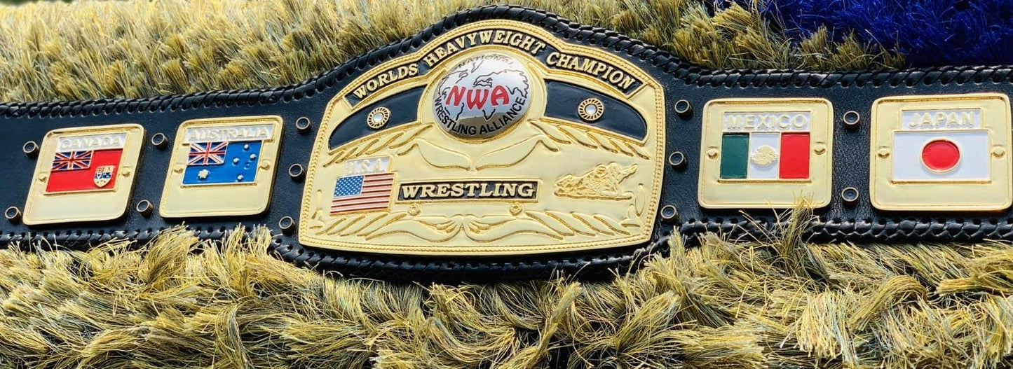 NWA Domed Globe World Heavyweight Wrestling Championship Replica Belt