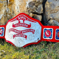 NWA Television Championship Wrestling Title Belt Red Strap