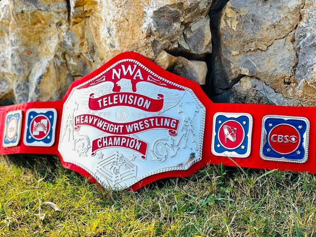 NWA Television Championship Wrestling Title Belt Red Strap