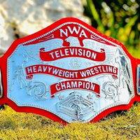 NWA Television Championship Wrestling Title Belt Red Strap