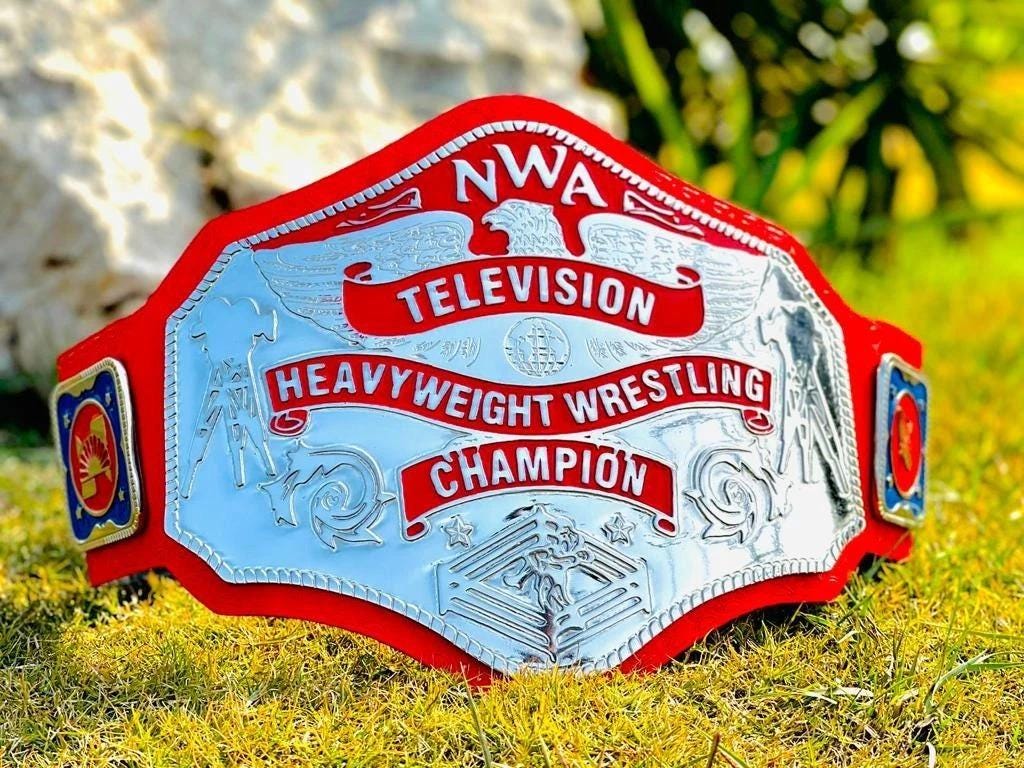 NWA Television Championship Wrestling Title Belt Red Strap