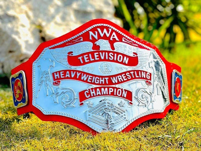 NWA Television Championship Wrestling Title Belt Red Strap