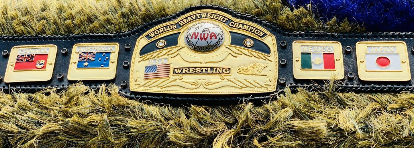 NWA Domed Globe World Heavyweight Wrestling Championship Replica Belt