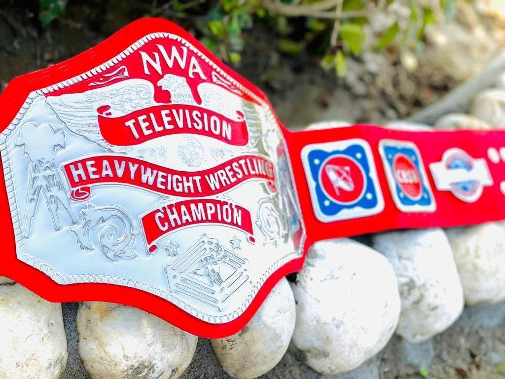 NWA Television Championship Wrestling Title Belt Red Strap