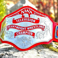 NWA Television Championship Wrestling Title Belt Red Strap
