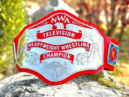 NWA Television Championship Wrestling Title Belt Red Strap