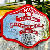 NWA Television Championship Wrestling Title Belt Red Strap
