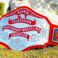 NWA Television Championship Wrestling Title Belt Red Strap