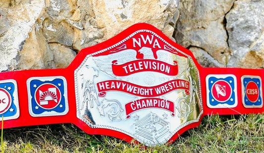 NWA Television Championship Wrestling Title Belt Red Strap