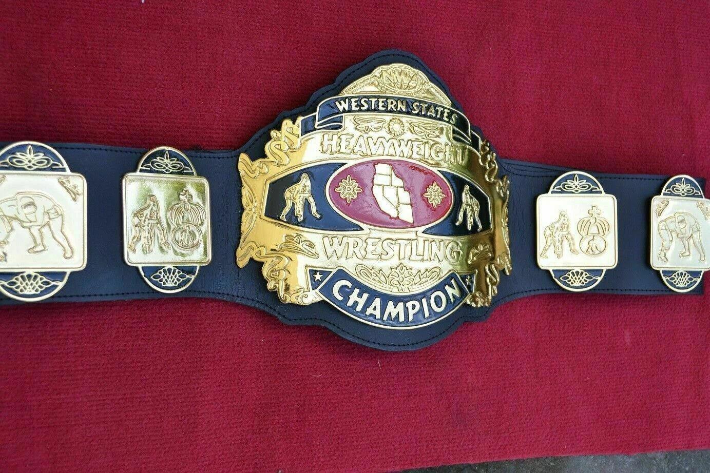 NWA Western States Heavyweight Championship Wrestling Belt Gold Plated