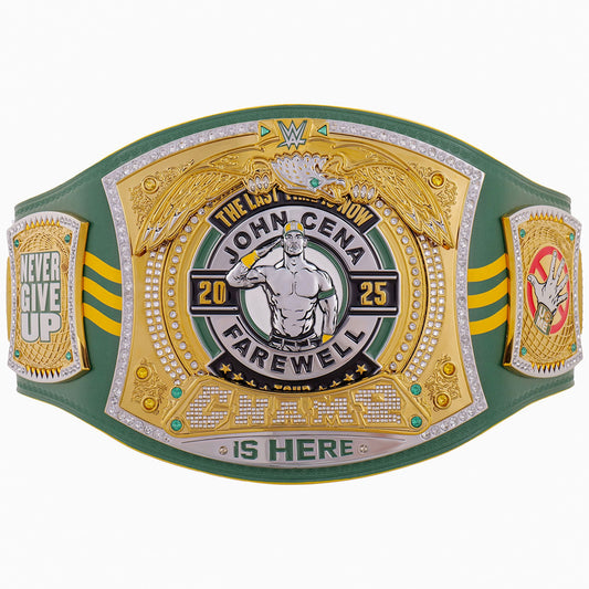 John Cena Farewell Tour 2025 Spinner Championship Replica Belt Perth ( Green Strap )