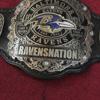 Baltimore Football Championship Title Belt - Custom Zinc Etched Real Leather Strap 6mm